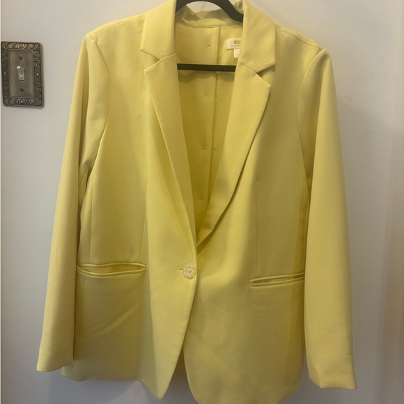 Maeve by Anthropologie Button Back Yellow Blazer | size L | NWOT - Picture 8 of 11